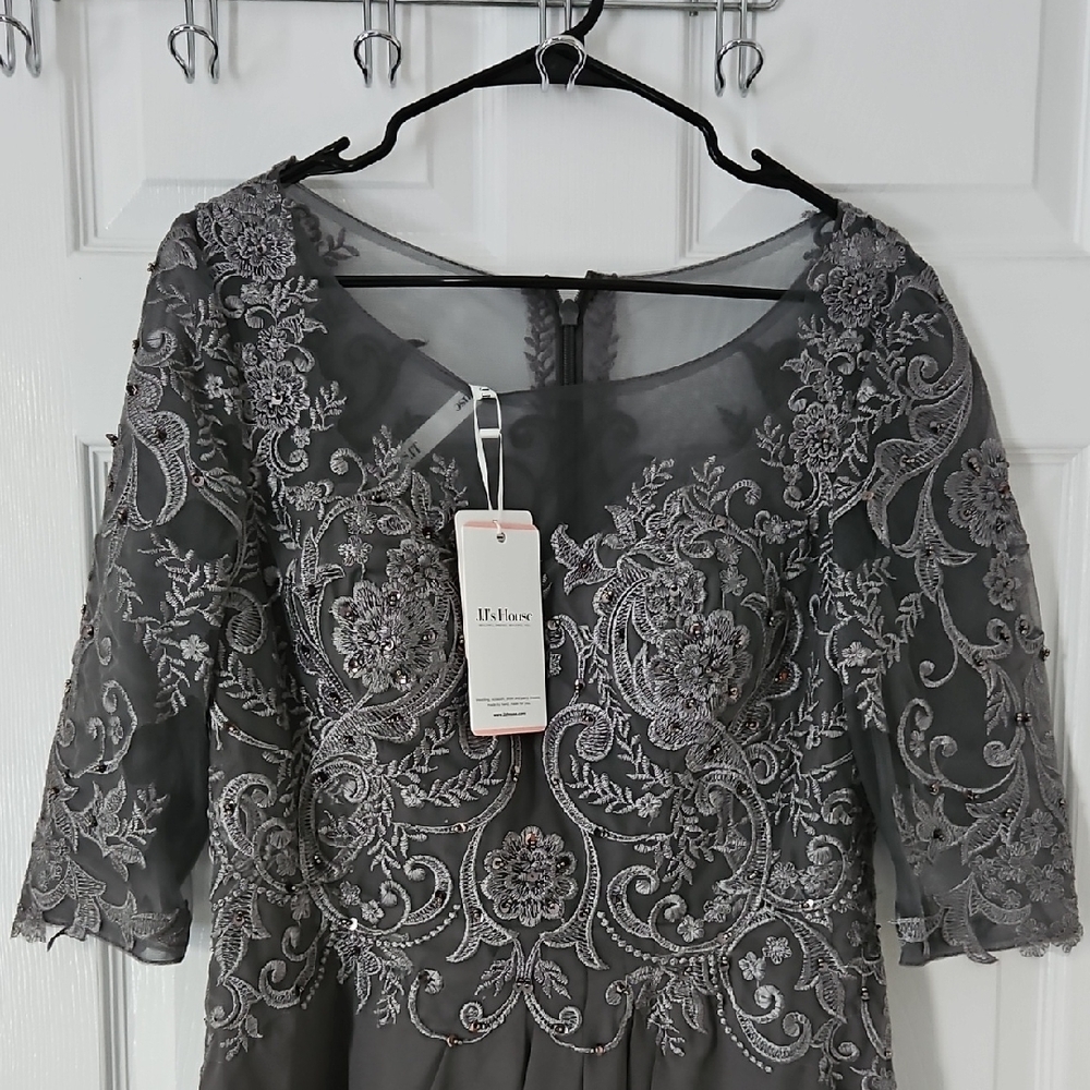 JJ's House Gray Embroidered Gown